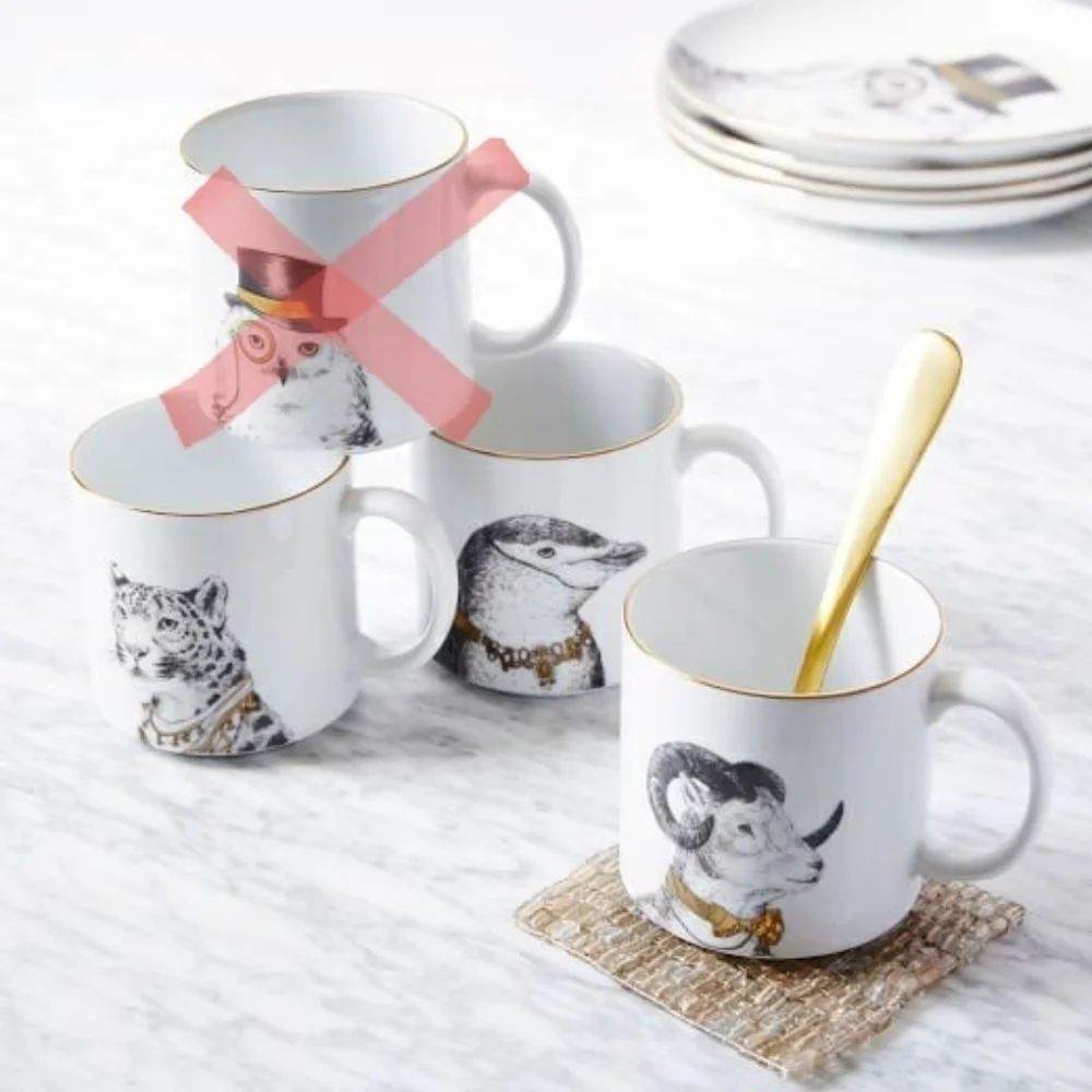 West Elm Gilded Dapper Animal Mug
